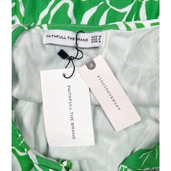 Faithfull the Brand Manora Halter Jumpsuit El Marsa Floral Green Size Medium NEW - Picture 10 of 11